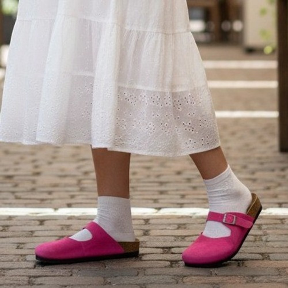 Birkenstock Maria Women Mary Jane Clog Size 9 Comfort Walking Pink Birko-Flor